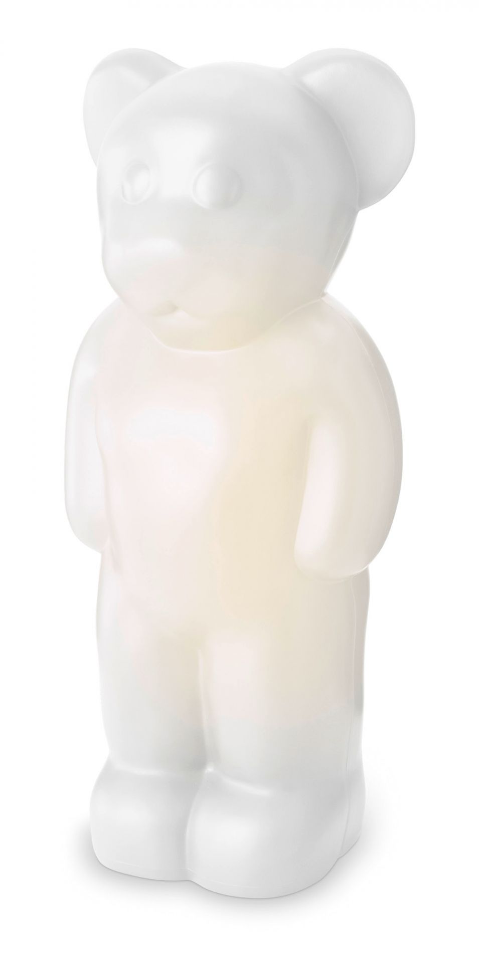 Weiße Lumibär Stehleuchte, 58cm hoch, LED-Beleuchtung, modernes Design für Kinderzimmer und Wohnräume.